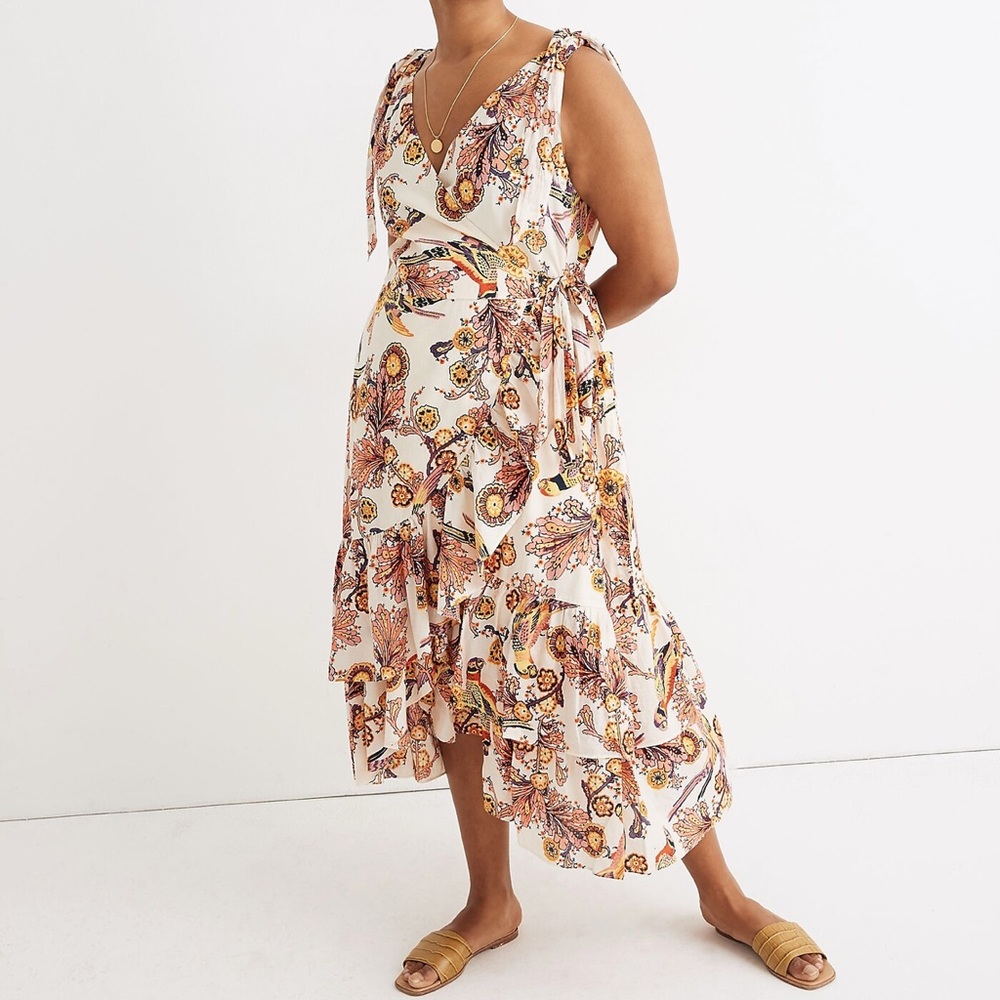 Madewell X Banjanan Wrap Tropical Dress